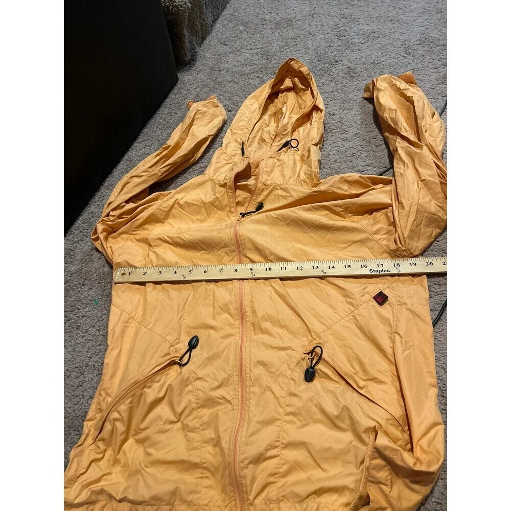 Woolrich jacket raincoat full zip up multi pockets hooded running athletic SZ SM